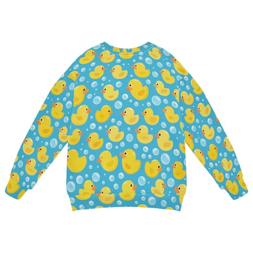 JUNZAN Cute Ducks Bubbles Blue Big Girls Hooded Sweatshirt Long Sleeve Sweatshirts for Boys Athletic 4T2