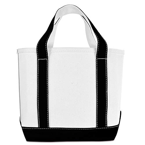 Dalix 14" Mini Small Cotton Canvas Party Favor Wedding Gift Tote Bag In Black #TOP3