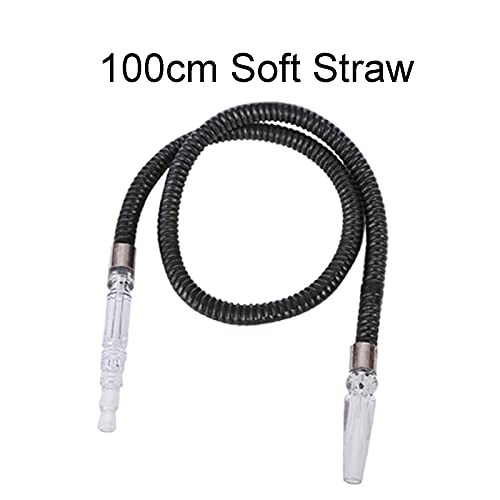 DBGA Hookah Set, Shisha Schlauch mit Mundstück, 30cm Glasmundstück mit 100cm Soft Touch Silikonschlauch in Carbon Optik… – Bild 7