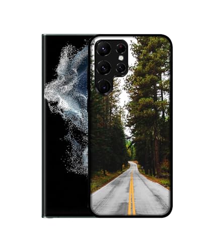 Image of Road Photo Design Premium 2D Printed Metal Back Case Cover for Samsung Galaxy S22 Ultra 5G