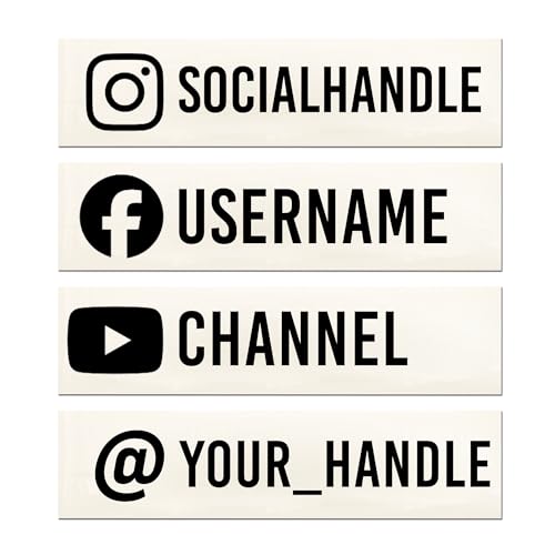 Custom Social Media Handle Decal Sticker Personalized @Username Vinyl Stickers for Cars Windows Storefronts & Business Branding 870-2