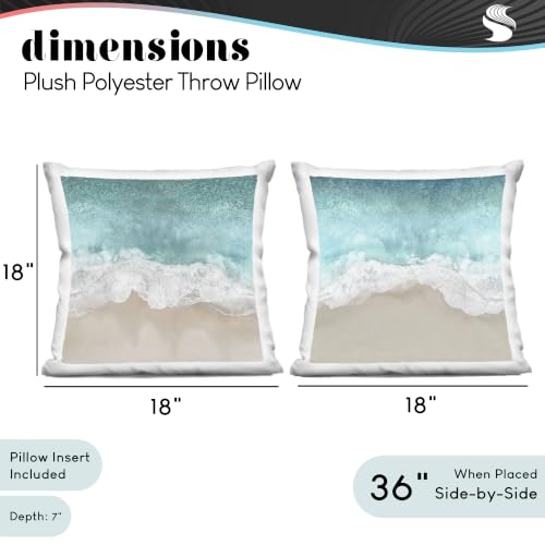 Image of Stupell Industries | Crashing Waves Beach Shore, 18 x 18 Each