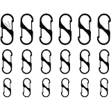 18 Pcs 3 Sizes Zipper Lock Clip Small Carabiner Clip Backpack Lock Key Clip Micro Lock for Locking Travel Camping Outdoor Keychain Theft Deterrent Anti Theft Black