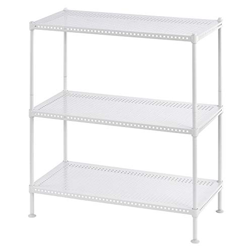 Muscle Rack PWS241228-3W Steel Wire Shelving, 3 Adjustable Shelves, 110 lb Per Shelf Capacity, 28" Height x 24" Width x 12" Depth, White