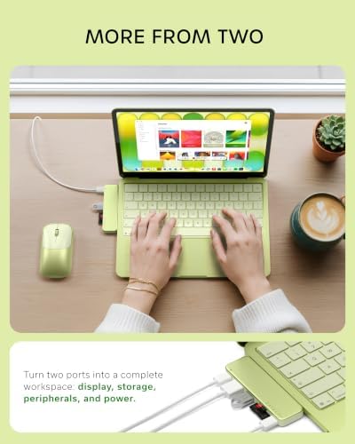 Satechi 6-in-2 USB-C Snap Hub, Slim EX Wireless Mouse for MacBook Neo - Citrus - 4