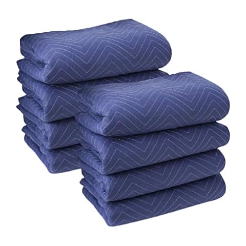 Dallas Packaging Supplies 6 Moving & Packing Blankets 80" x 72" (55 lb/dz Weight) - Quilted Shipping Furniture Pads (Blue) Cover