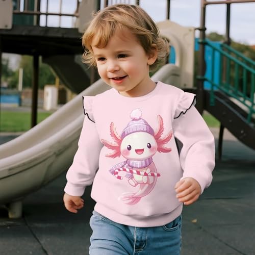 Toddler Baby Girl Sweatshirt Kids Pullover Crewneck Blouse Ruffle Long Sleeve Top Polyester Casual Clothes3