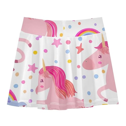 Cute Unicorns Skirts with Shorts Dance Golf Athletic Shorts Girls Skorts Cheer Skirt 4t2