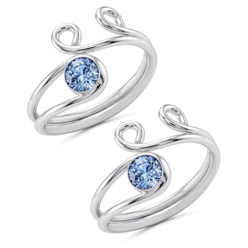 Image of TRUESILVER ACPL 925 Sterling Silver Toe Rings for Women (Adjustable) BIS Hallmarked Multi-Design Bichiya | Pure Chandi Foot Jewelry | Gift for Mom, Anniversary, Birthday