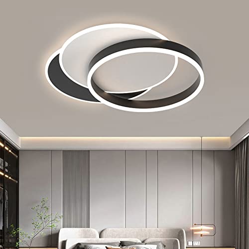 Plafonnier LED maison design rond noir avec système d'éclairage à intensité variable - 2