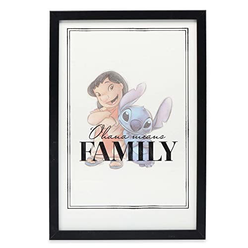 Image of Disney Lilo and Stitch Quote Framed Wood Wall Decor - Beautiful Lilo and Stitch Picture for Home Decorating