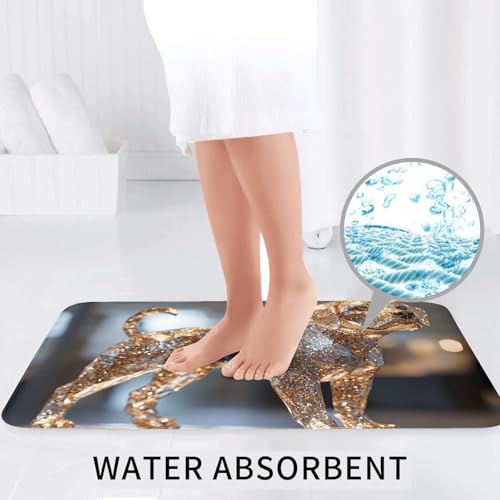 Alfombras de baño antideslizantes y lavables de microfibra de perro dorado 7