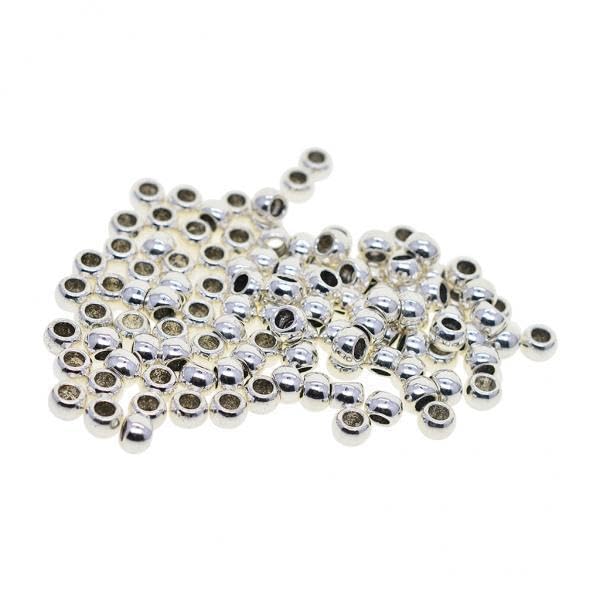 SNAPPSY 5x100Pc 4mm Antique Silver Rondelle Spacer Loose Beads Large Hole for Jewelry-picture-0