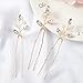 Syhood 6 Pieces Pearl Crystal Bridal Hair Pins Rhinestone Flower Wedding Hair Pins Prom Accessory for Women Wedding Hairstyles(Gold)