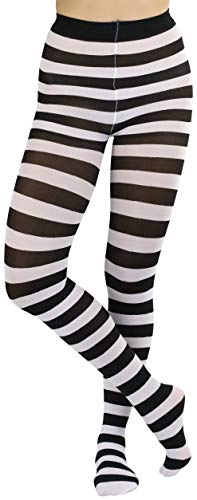 ToBeInStyle Women's Wide Horizontal Striped Opaque Tights4