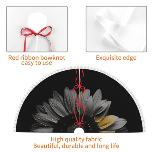 Tapis de sapin double couche à pompons pour décor de fête - 7