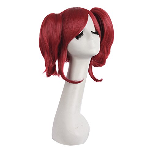 Mapofbeauty 16 Inch/40Cm Lolita Sweet And Lovely Straight Anime Cosplay Wigs (Red) #TOP1