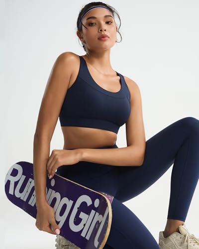 Image of RUNNING GIRL High Impact Sports Bras for Women,Racerback Running Bra Workout Crop Tank Tops Longline Sports Bra Push up