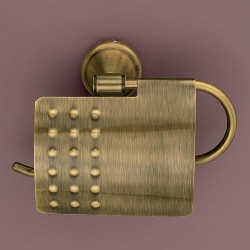Image of Plantex (Primax) 304 Grade Stainless Steel Toilet Paper Roll Holder /Toilet Paper Holder /Tissue Paper Roll Holder for Bathroom Accessories - Niko (Brass Antique)