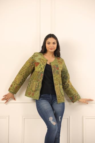 Image of SAY Women's Cotton Regular Fit Quilted Jacket For Winter Wear