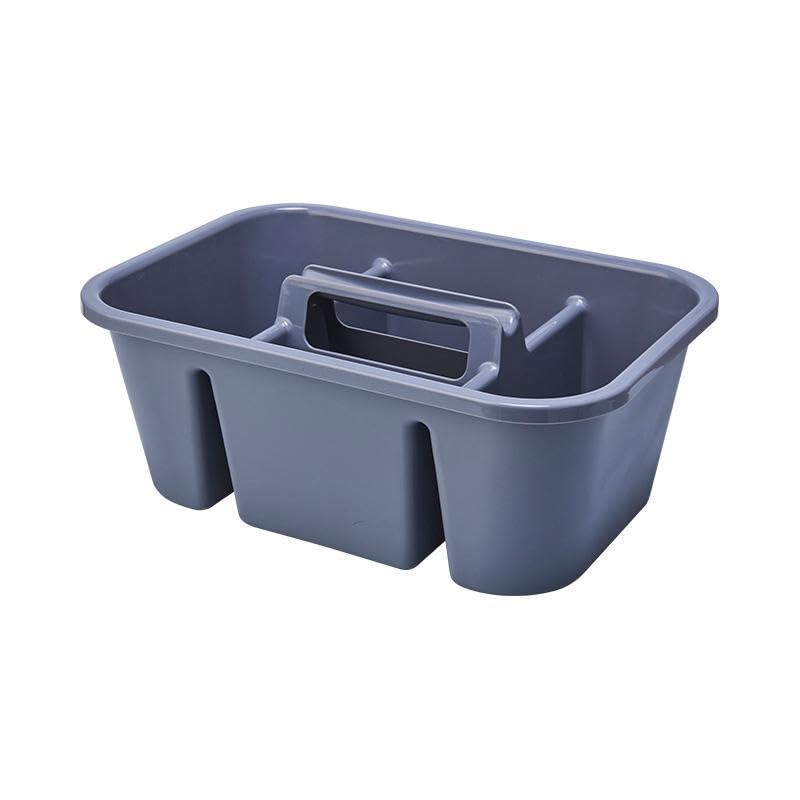 Multi-Purpose Plastic Cleaning Caddy with Comfort Handle – 3-Compartment Organizer Tote for Household Cleaning Supplies, Housekeeping, Gardening, and Tools (Grey)-image-45