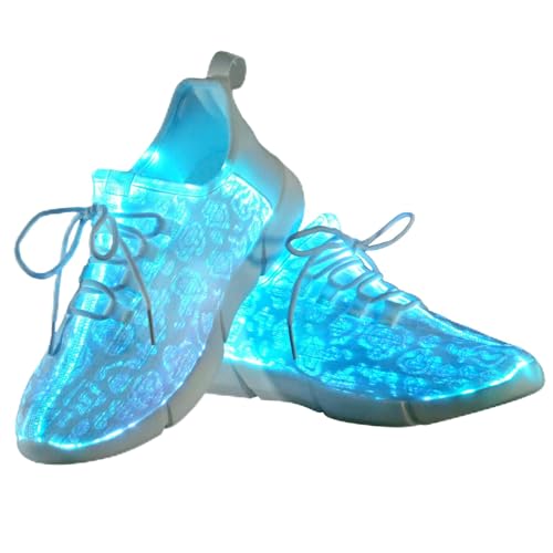Shinmax Chaussures LED Lumineuses USB Rechargeables pour Homme Femme, Baskets Fibre Optique Brillantes, Chaussures Clignotantes pour Danse, Soirées,...