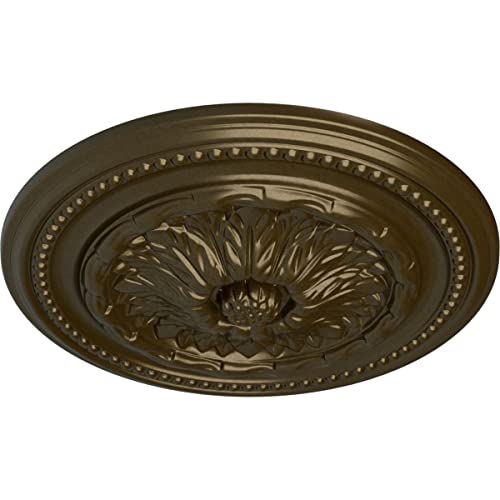 Image of Ekena Millwork 15 3 /4 inchOD x 1 7 /8 inchP Chester Fits Canopies up to 2 1 /4 inch Ceiling Medallion, Brass