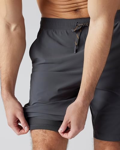 Rhone 9" Pursuit Short - Mens Lined Workout Short with Medium Compression Liner3