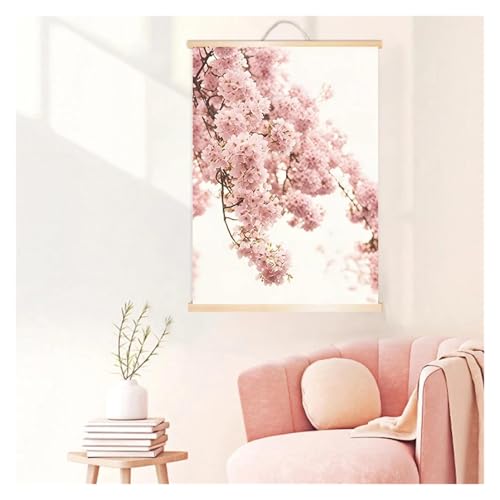 Tableau déco nature moderne avec affiche sur toile de plage et fleurs