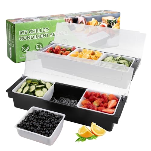Fruit & Condiment Caddy with Lid Dispenser Tray (2, 3 Compartment)