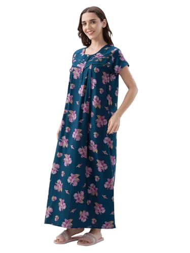 Image of AV2 Women Printed Alpine Nightwear Nighty Maxi - 7285