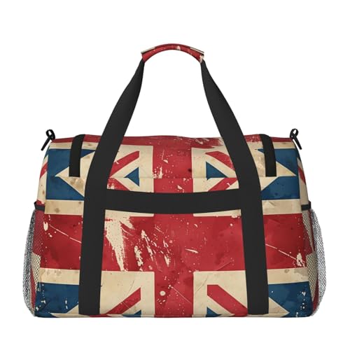 Vintageuk Flag Duffle Bag for Travel British Flag Sports Gym Tote Carry On Bag Large Shoulder Weekend Overnight for Workout2