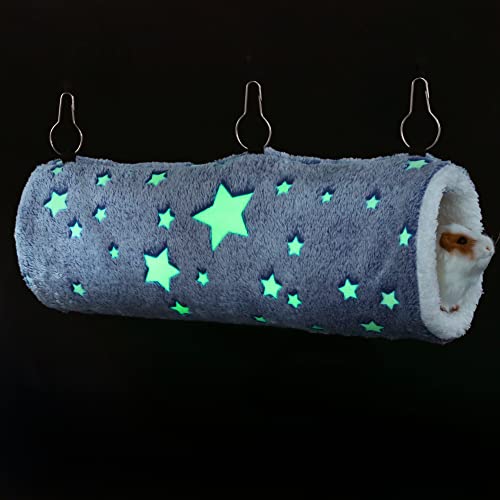 Mogoko Noctilucent Luminous Guinea Pig Rat Hammock Bunkbed Hanging Tunnel and Soft Bed Mat for Ferret Hedgehog Squirrel Hideout Cage Accessories (Tunnel and Bunkbed Hammock) - Thumbnail 7