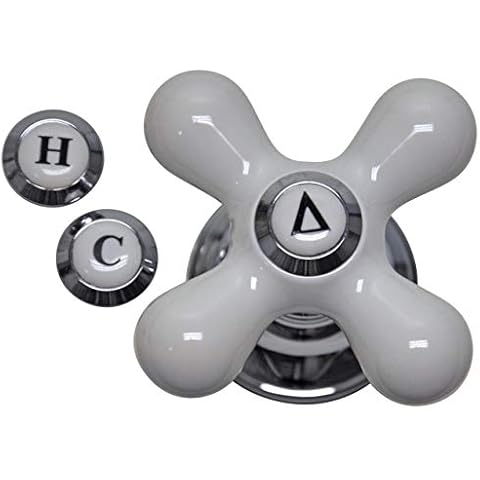 Danco 46004 Chrome/White Cross Handle Replacement Cover