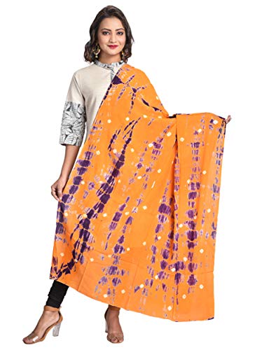 Image of Women's Pure Cotton Multi-Colored Traditional Authentic Tie Dye with Bandhej Bandhani Dupatta Chunni