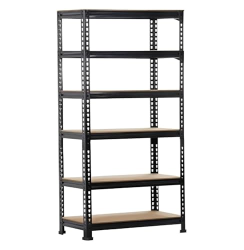 Image of BIRDWING 72 * 24 * 12-6 Shelf Heavy Duty and Adjustable Shelf Steel Storage Rack Garage Shelves Display Rack Boltless Rack