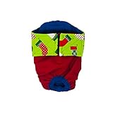 Barkertime Christmas Stockings on Red Waterproof Premium Dog Diaper, L, Without Tail Hole - Made in