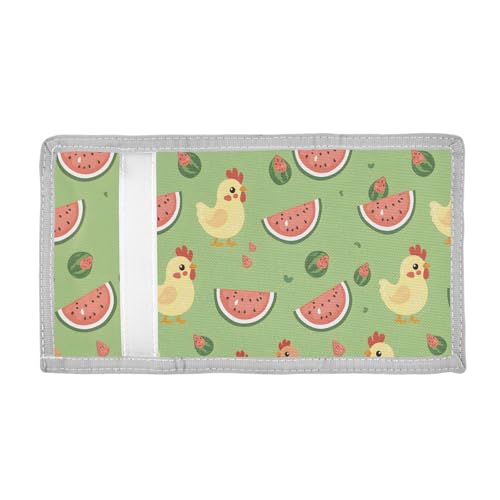 ALAZA Kids Wallets for Boys Girls Toddler Trifold Wallet Children Small Chicken Watermelon with Zipper Coin Pocket2