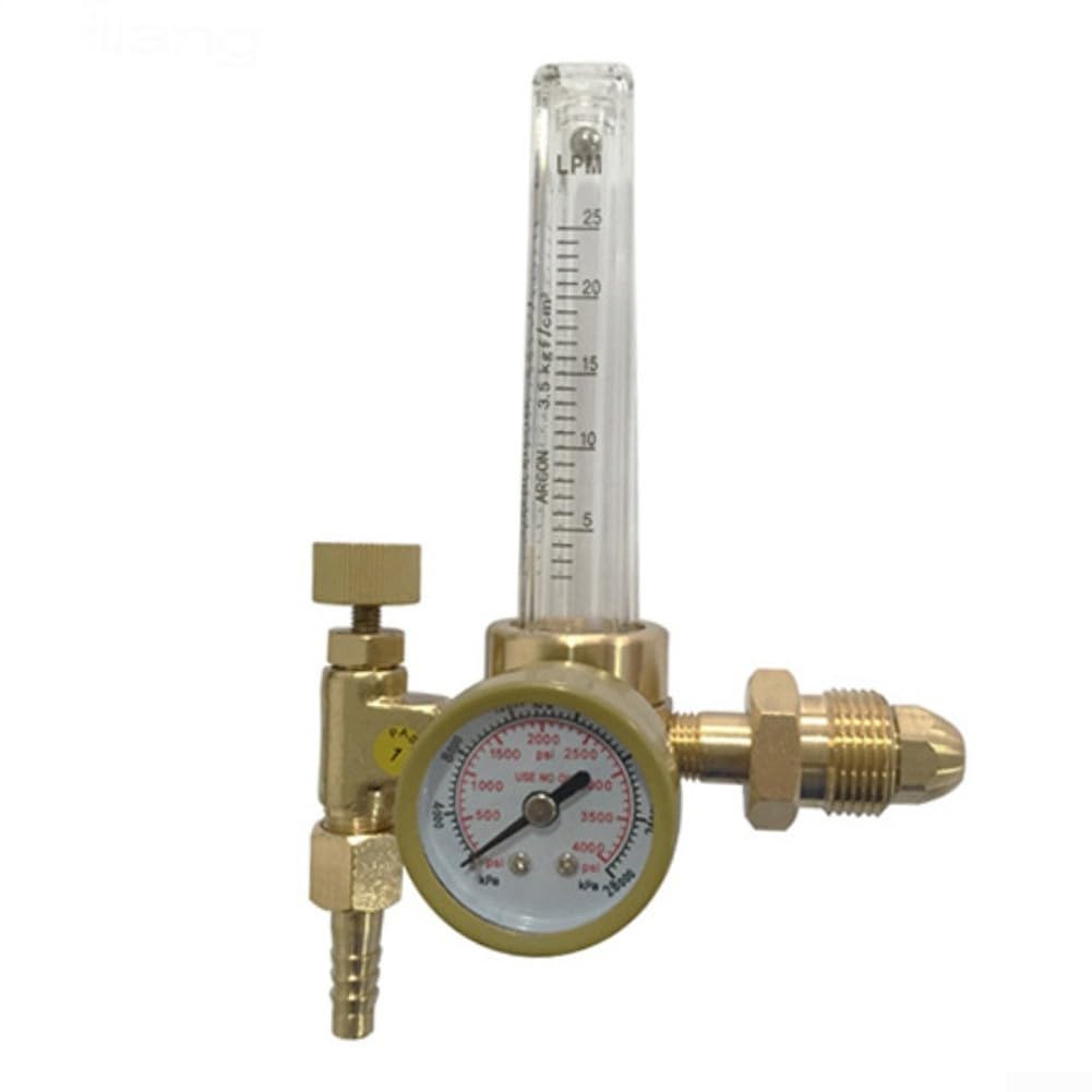 Regolatore interamente in rame 0-4000 PSI misuratore di portata del gas con ingresso CGA-580 per saldatrice TIG e MIG riduttore di pressione in ottone (esterno G5/8)