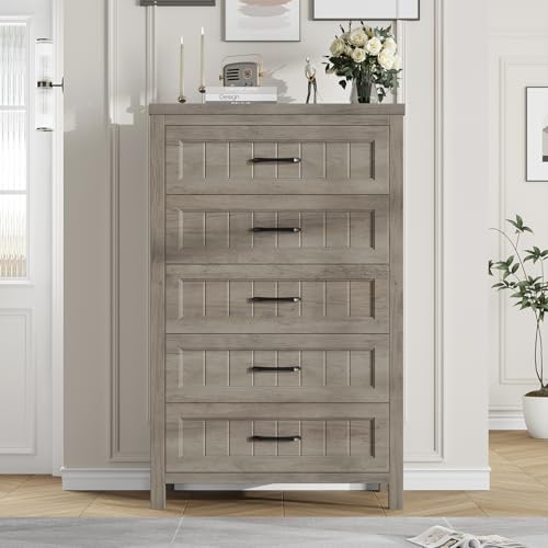 Jocoevol 5 Drawer Dresser for Bedroom - Farmhouse 44.9