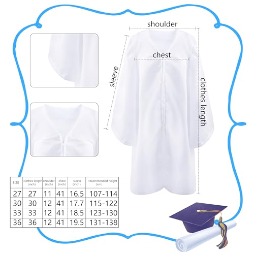 6 Disfraces Unisex Manto Mate para Coro de Niños Blanco miniatura 2