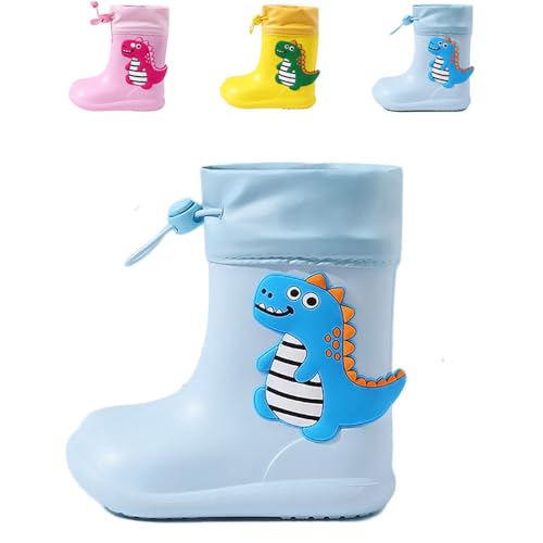 Drecage Kids Rain Boots Waterproof Lightweight EVA Rain Shoes for Toddler Girls Boys, with Elastic Cuff Ankle and Non-Slip Sole