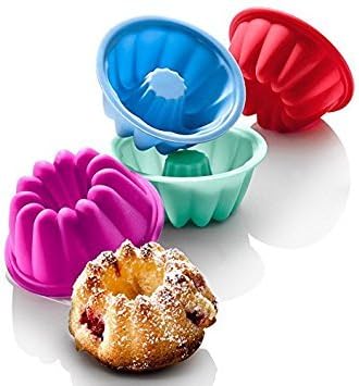 Fancy Mini Silicone Dessert Mold, Stackable Bundt Pan, Swirl Jello Mini Cake Mould (3 inch,8 Pack)
