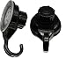 EVIDECO Strong Hold Suction Hooks-Bath-Kitchen-Home- Set of 2 (Black)