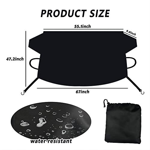 Nhhc Car Windshield Snow Cover,Windshield Frost Cover For Any Weather,Waterproof Windproof Sunshade Snow Cover Fits Most Cars, Trucks, Vans, Suvs (L: 67×55.1×47.2) #TOP1