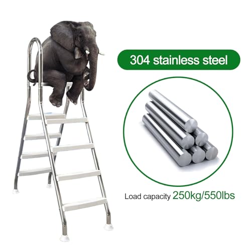 Escalera para piscina elevada acero inoxidable 4 peldaños miniatura 4