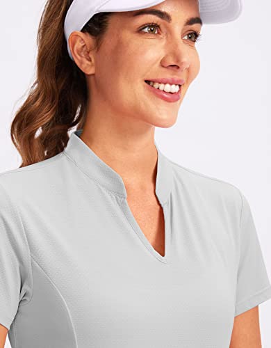 Image of Obla Women's Golf Polo Shirt V-Neck Short Sleeve Collarless Quick Dry Tennis Running T Shirt Golf Tops for Women