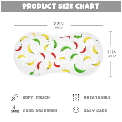 Pepper Vegetable Scatter White Baby Burp Cloths Cotton Washcloths Absorbent Soft Burping Rags for Baby Boy Girl Burpy Cloth Bib 2 Pack4