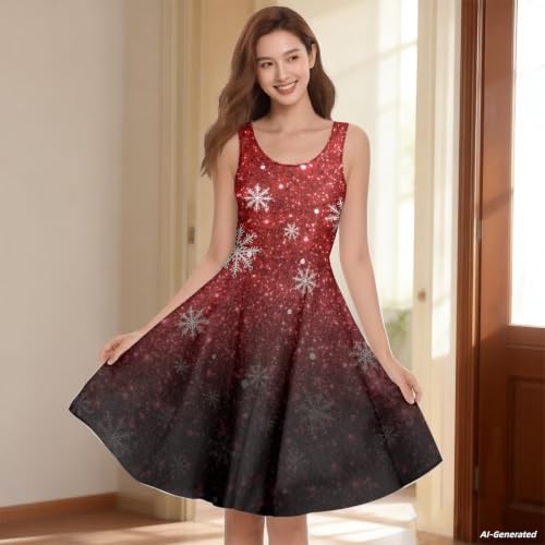 Image of Renewold Women's Sleeveless Tank Dress with Pockets, Casual Scoop Neck A-Line Sundress for Summer, Travel and Vacation