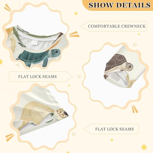 Turtle Pattern Print Design Boys Rash Guard Long Sleeve UPF 50+ Boys Swim Shirt Quick Dry Shirt for 3-12 Years3